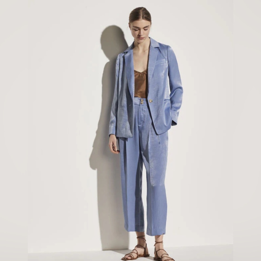 Vince - Drapey Boyfriend Suit in Sky Graphite sz 0